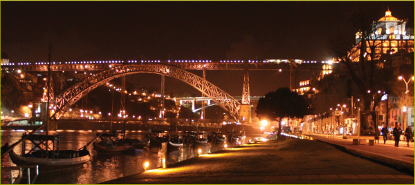 Porto city at night 